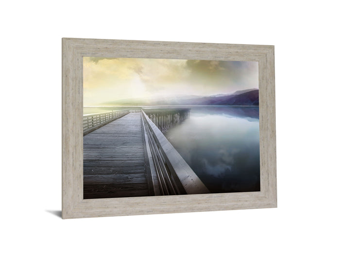 Serene Dawn Pathway - 28" x 34" Framed Wall Art - Gray