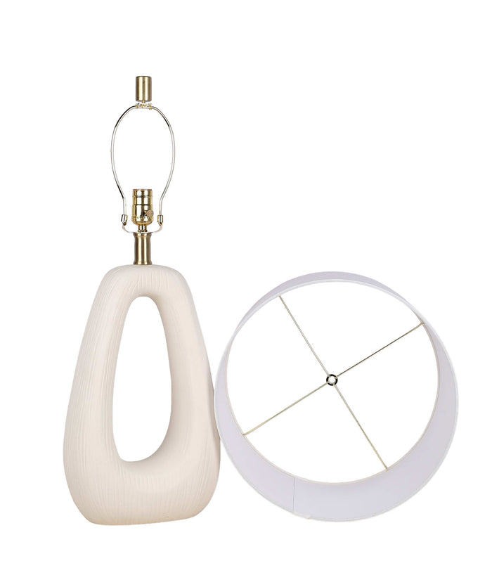 "Serenity Loop" Ceramic Table Lamp (Set of 2) - Textured White