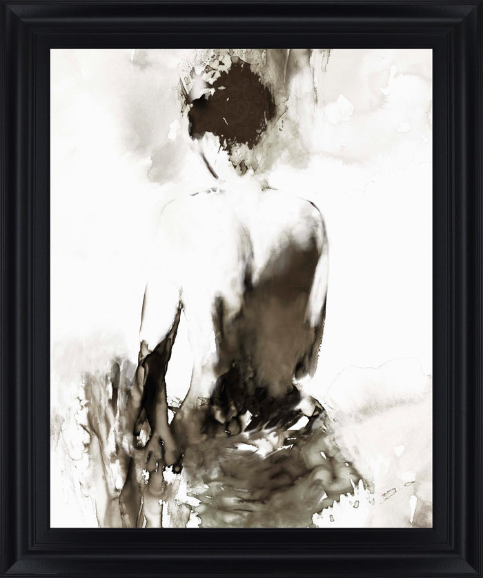 Shadowed Muse - 28" x 34" Framed Wall Art - Gray