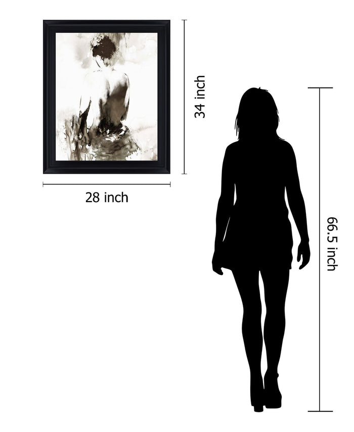 Shadowed Muse - 28" x 34" Framed Wall Art - Gray