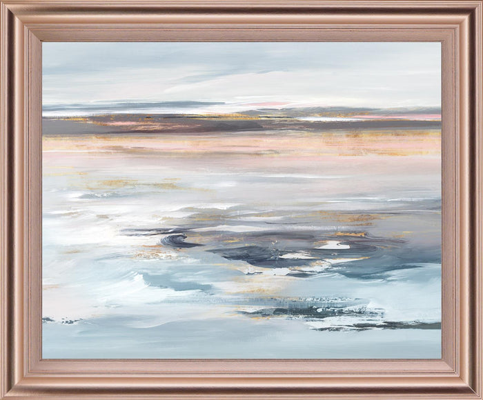 Shoreline Mist - 28" x 34" Framed Wall Art - Light Blue