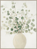 Soft Grove I Hand-Embellished Canvas In Frame - Sage / Ivory