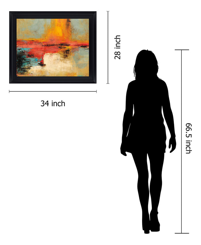 Solar Ember - 28" x 34" Framed Wall Art - Yellow