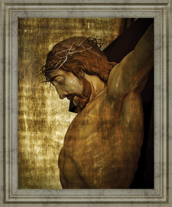Somber Reverence - 28" x 34" Framed Wall Art - Gold
