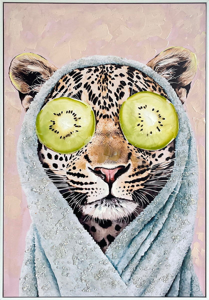 Spa Retreat II Hand-Embellished Canvas With Rocks In Frame - Pink / Blue