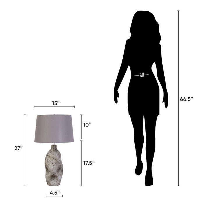 "Stonehaven Elegance" Ceramic Table Lamp (Set of 2) - Natural Stone