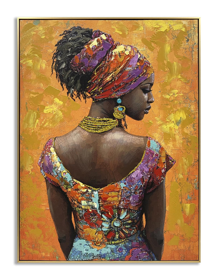 Sunlit Elegance - 30" x 40" Framed Wall Art - Orange