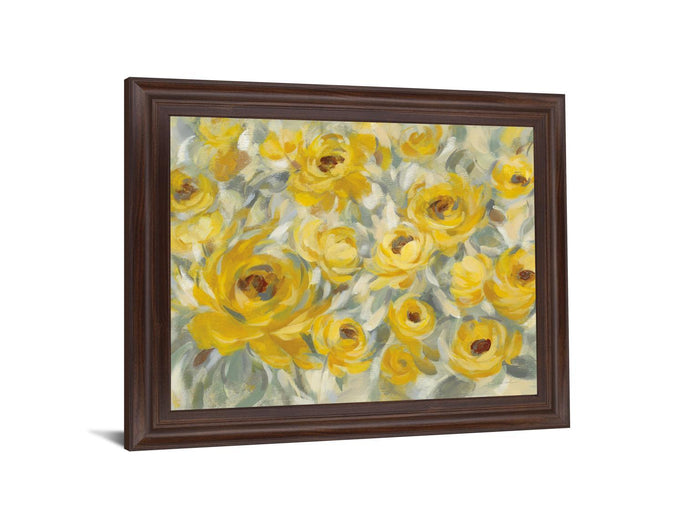 Sunlit Petals - 28" x 34" Framed Wall Art - Yellow