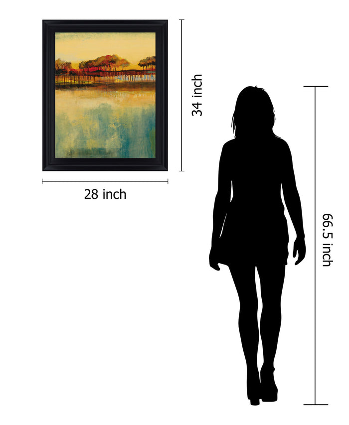 Sunrise Reflection - 28" x 34" Framed Wall Art - Yellow
