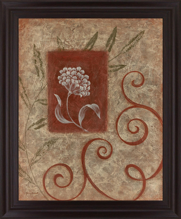 Terra Scrolls - 28" x 34" Framed Wall Art - Beige