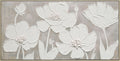 "Textured Blossoms" Hand-Painted Canvas In Frame - White / Gray
