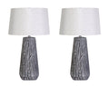 "Textured Elegance" Ceramic Table Lamp (Set of 2) - Gray