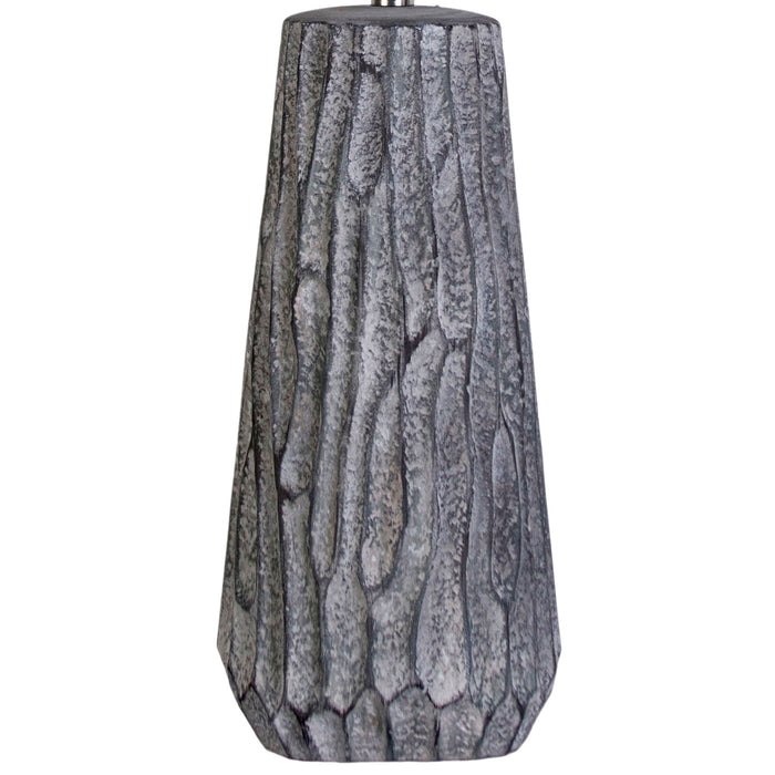 "Textured Elegance" Ceramic Table Lamp (Set of 2) - Gray