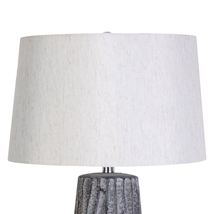 "Textured Elegance" Ceramic Table Lamp (Set of 2) - Gray