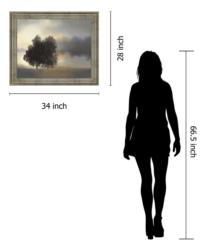 Tranquil Dawn - 28" x 34" Framed Wall Art - Gray