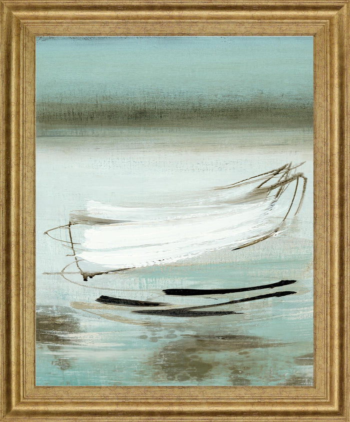 Tranquil Drift - 28" x 34" Framed Wall Art - Light Blue