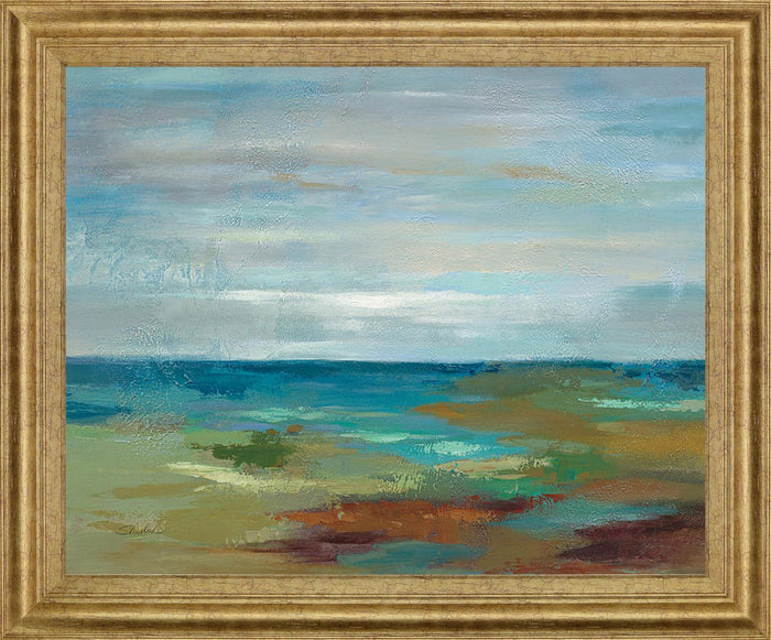 Tranquil Tides - 28" x 34" Framed Wall Art - Light Blue