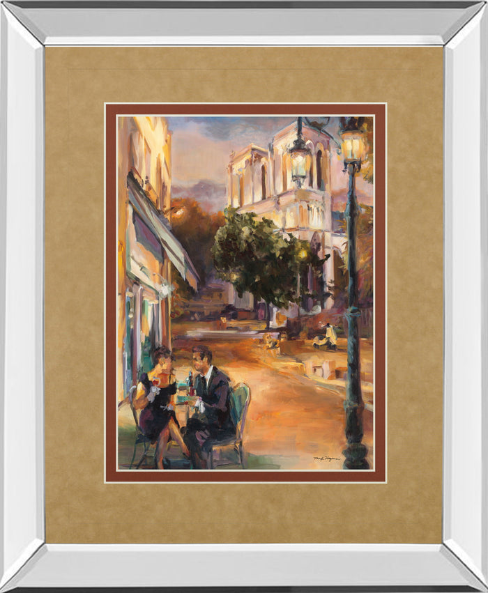 Twilight Time In Paris By Marilyn Hageman - Mirror Framed Print Wall Art - Light Brown