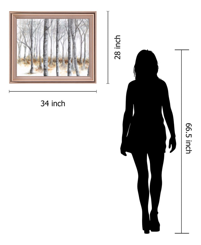 Whispering Silver Woods - 28" x 34" Framed Wall Art - Gray