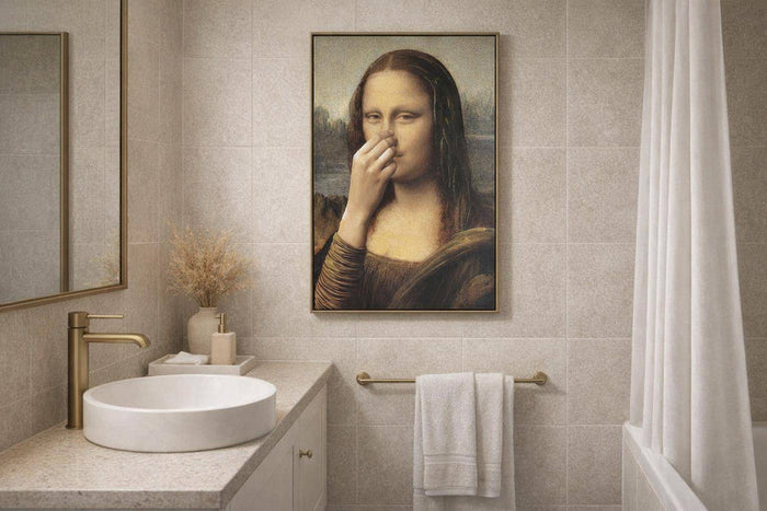 Wry Masterpiece Hand-Embellished Canvas In Frame - Brown / Beige